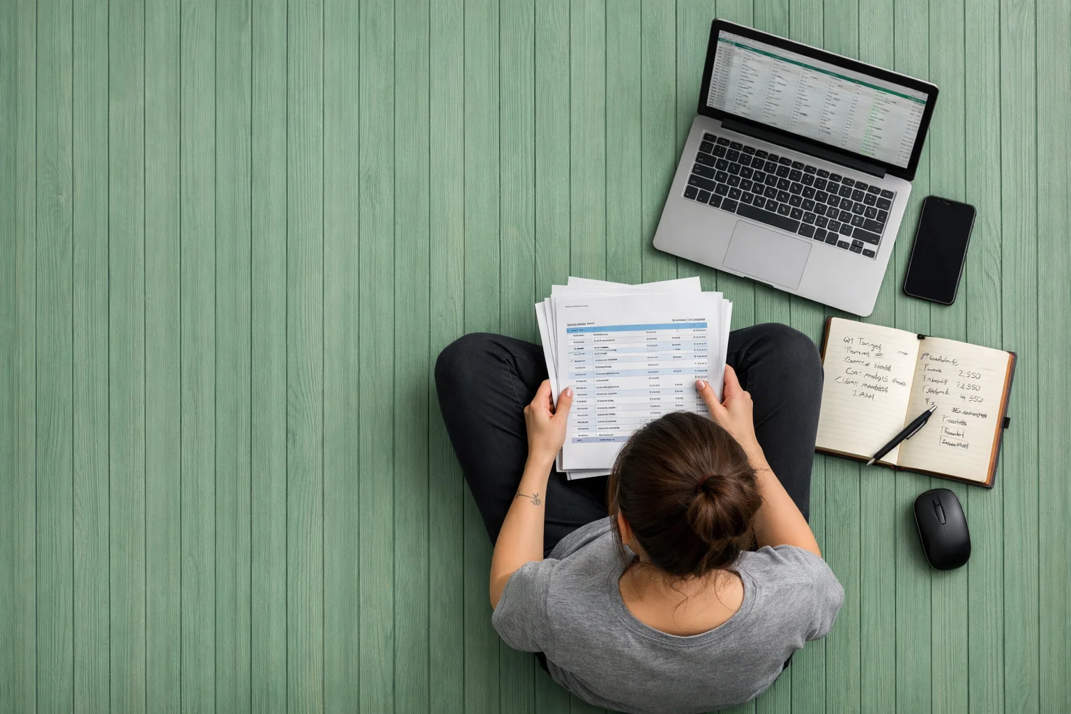 Illustration representing organised accounting records and day-to-day business administration
