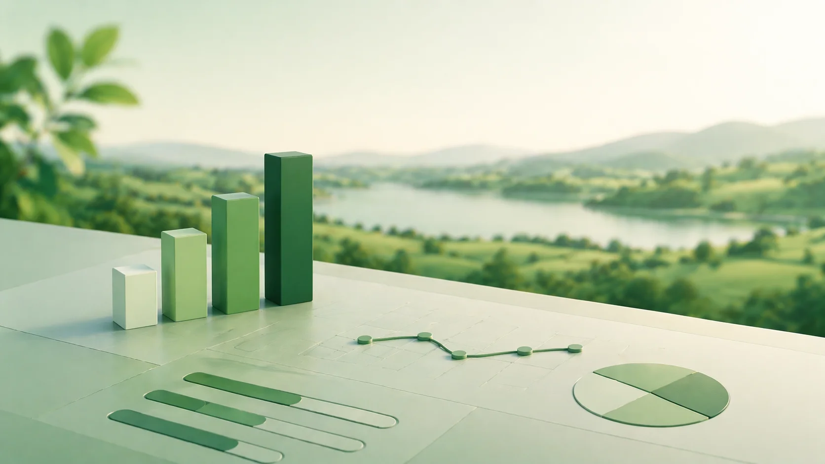 Illustration representing organised bookkeeping records and financial reporting