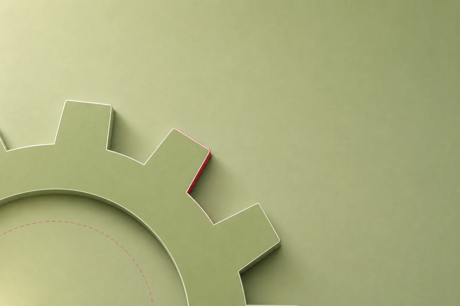 Large mechanical gear illustration representing structured business processes and coordinated accounting support.